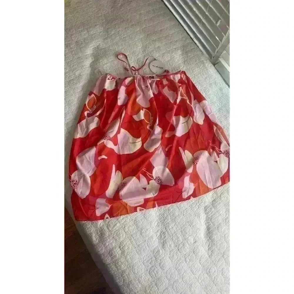 Shein VCay Allover Print Cami Dress Orange Size Small - Picture 3 of 6